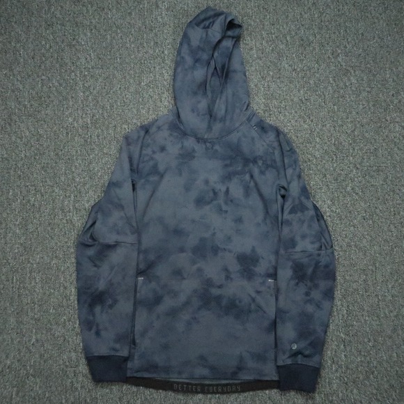 lululemon athletica Other - Lululemon Hoodie Mens‎ Small Blue Textured Tech Pullover Long Sleeve Hooded